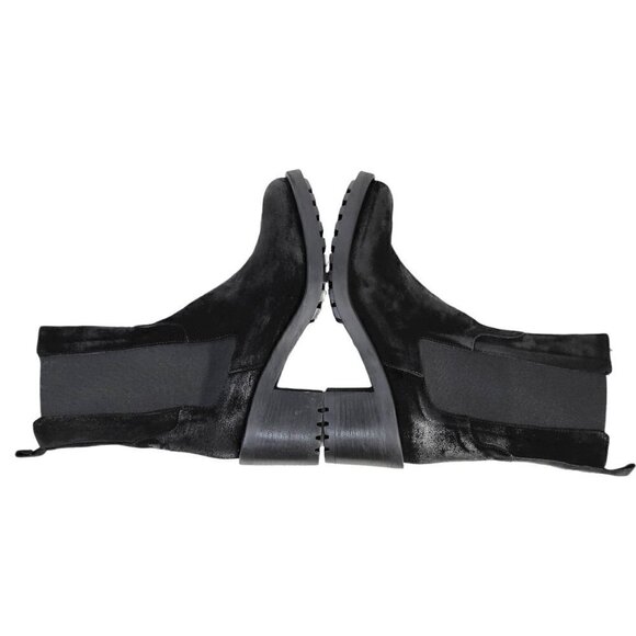 Made In Italy Suede Chelsea Booties Ankle Boots Women Black Size 10 - Picture 10 of 16
